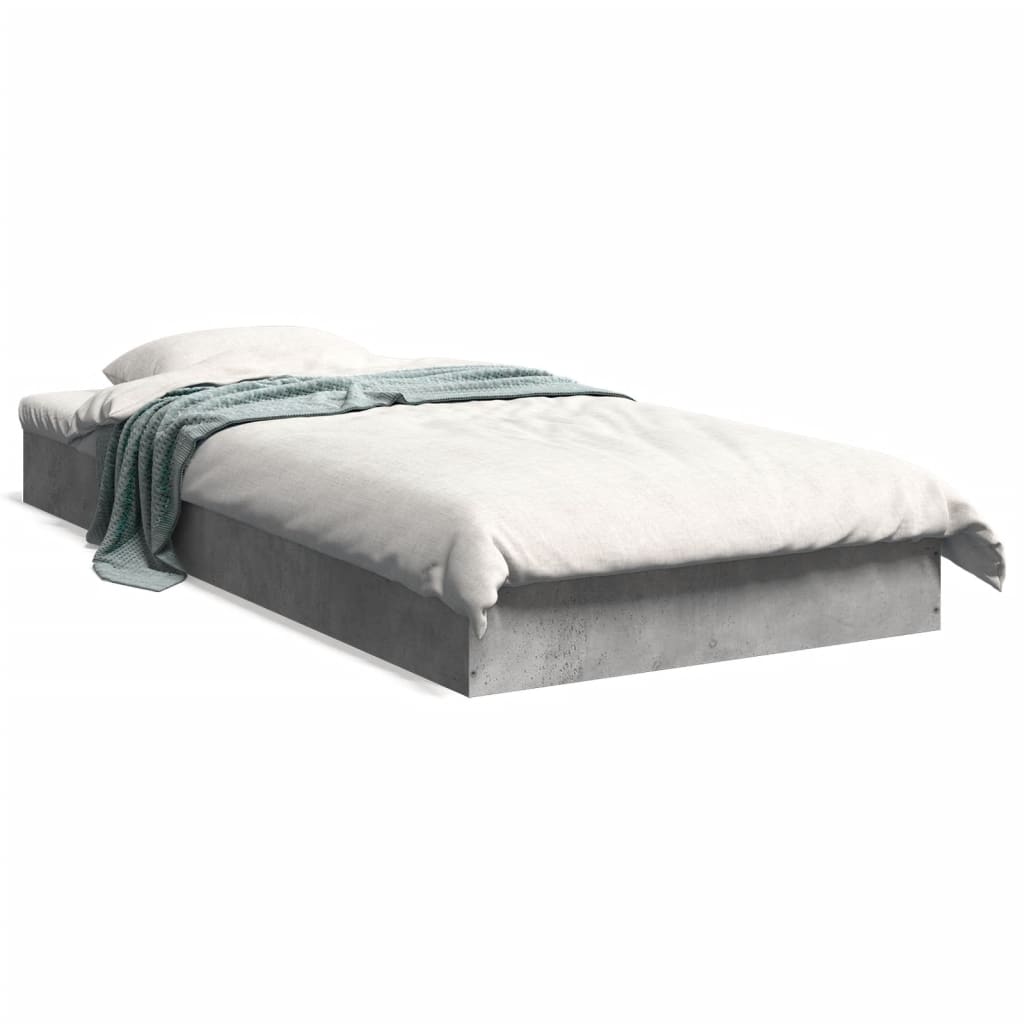 Okvir kreveta boja betona 75x190 cm od konstruiranog drva