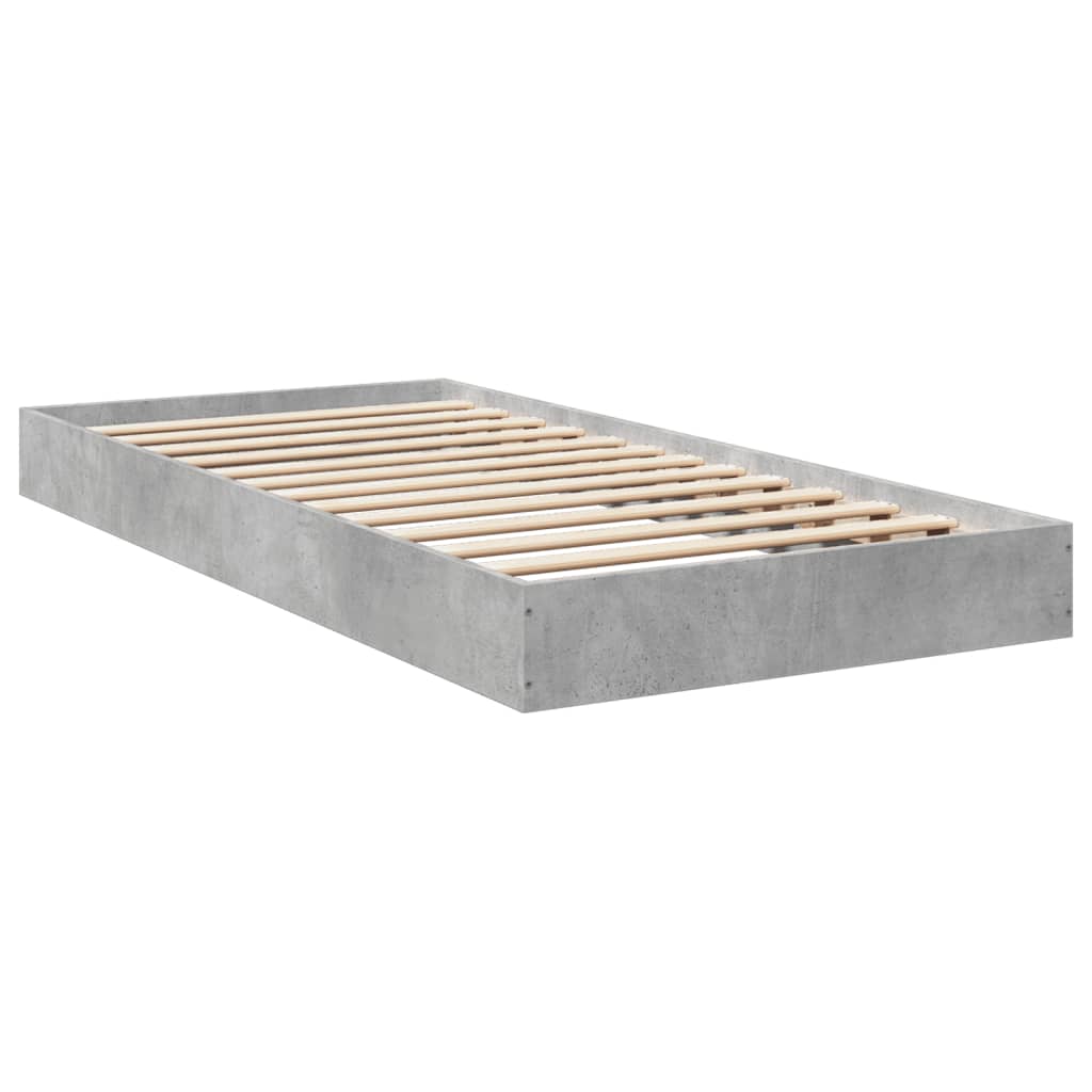 Okvir kreveta boja betona 75x190 cm od konstruiranog drva