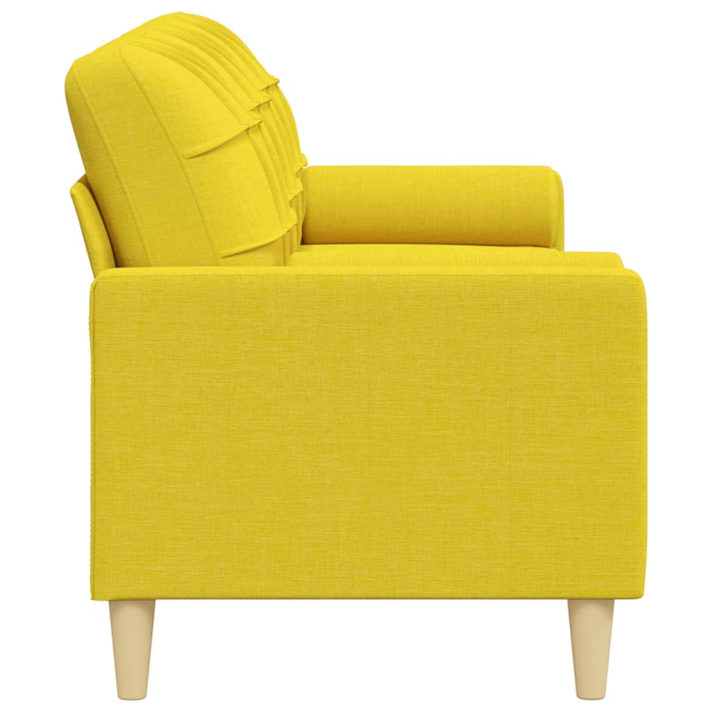 Trosjed s ukrasnim jastucima svjetložuti 210 cm od tkanine