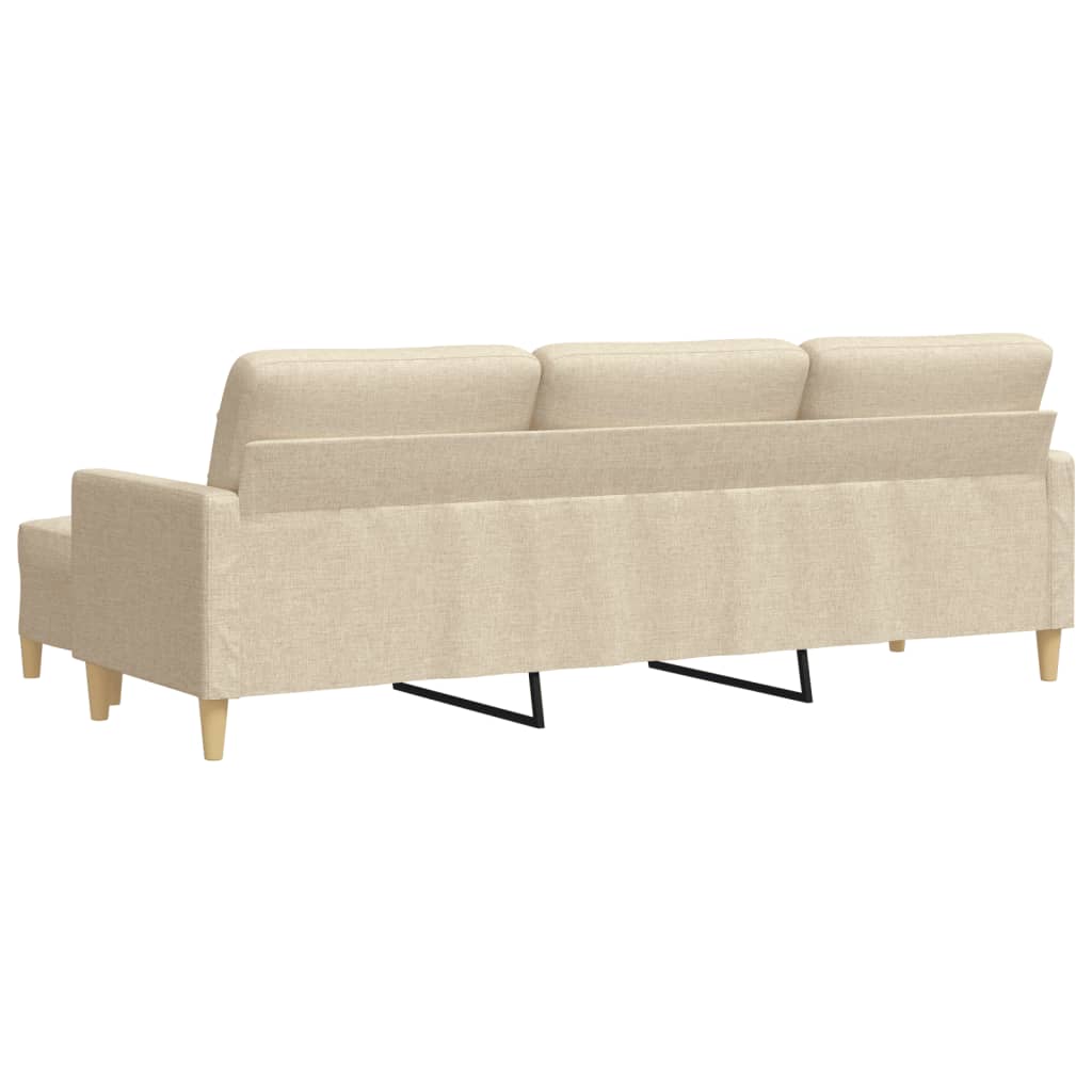Trosjed s tabureom krem 210 cm od tkanine