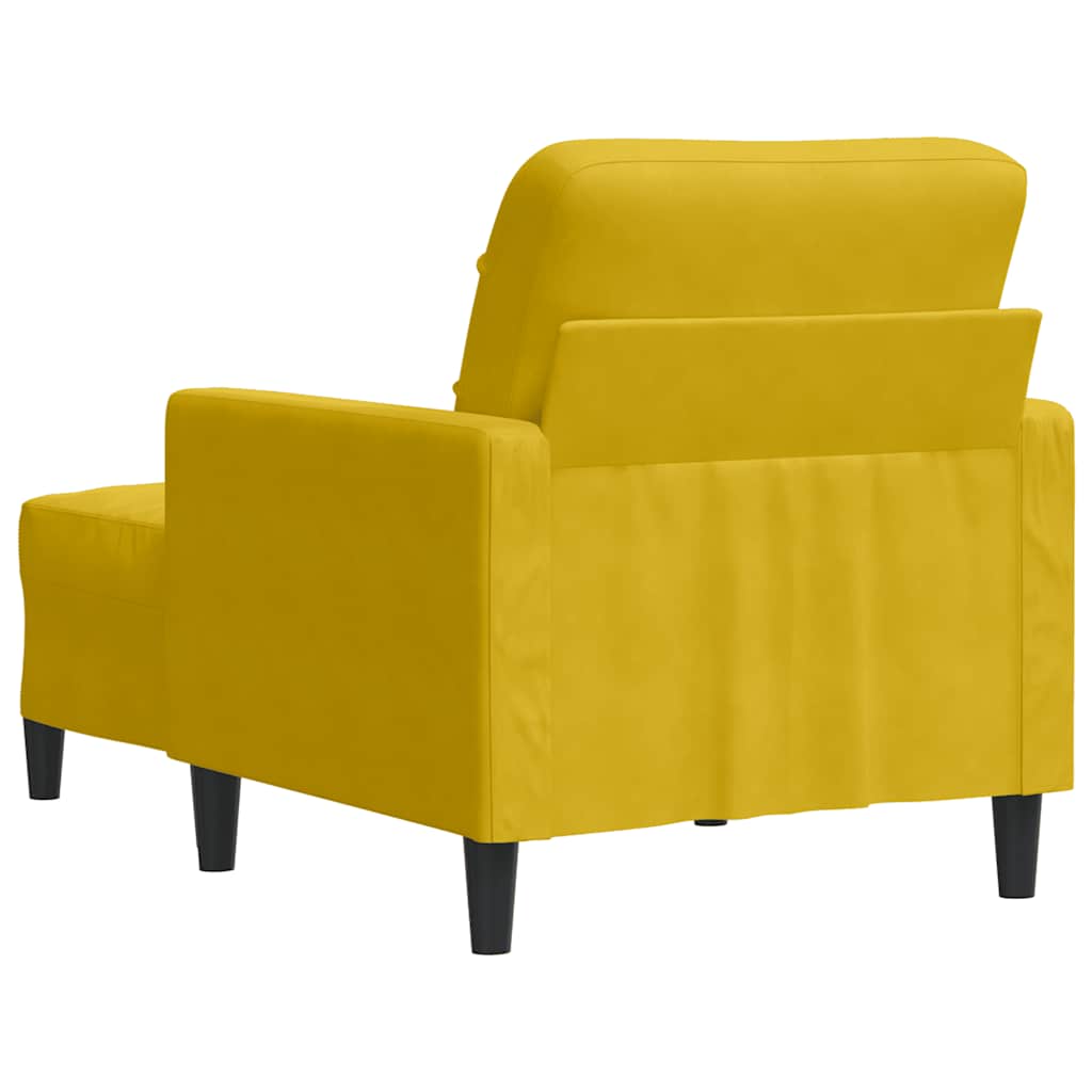 Fotelja s tabureom žuta 60 cm baršunasta