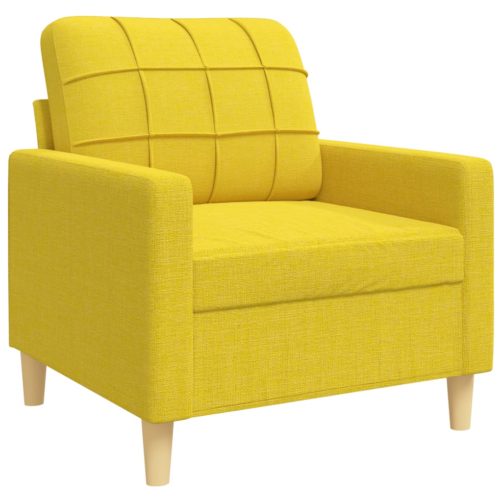 3-dijelni set sofa svjetložuti od tkanine