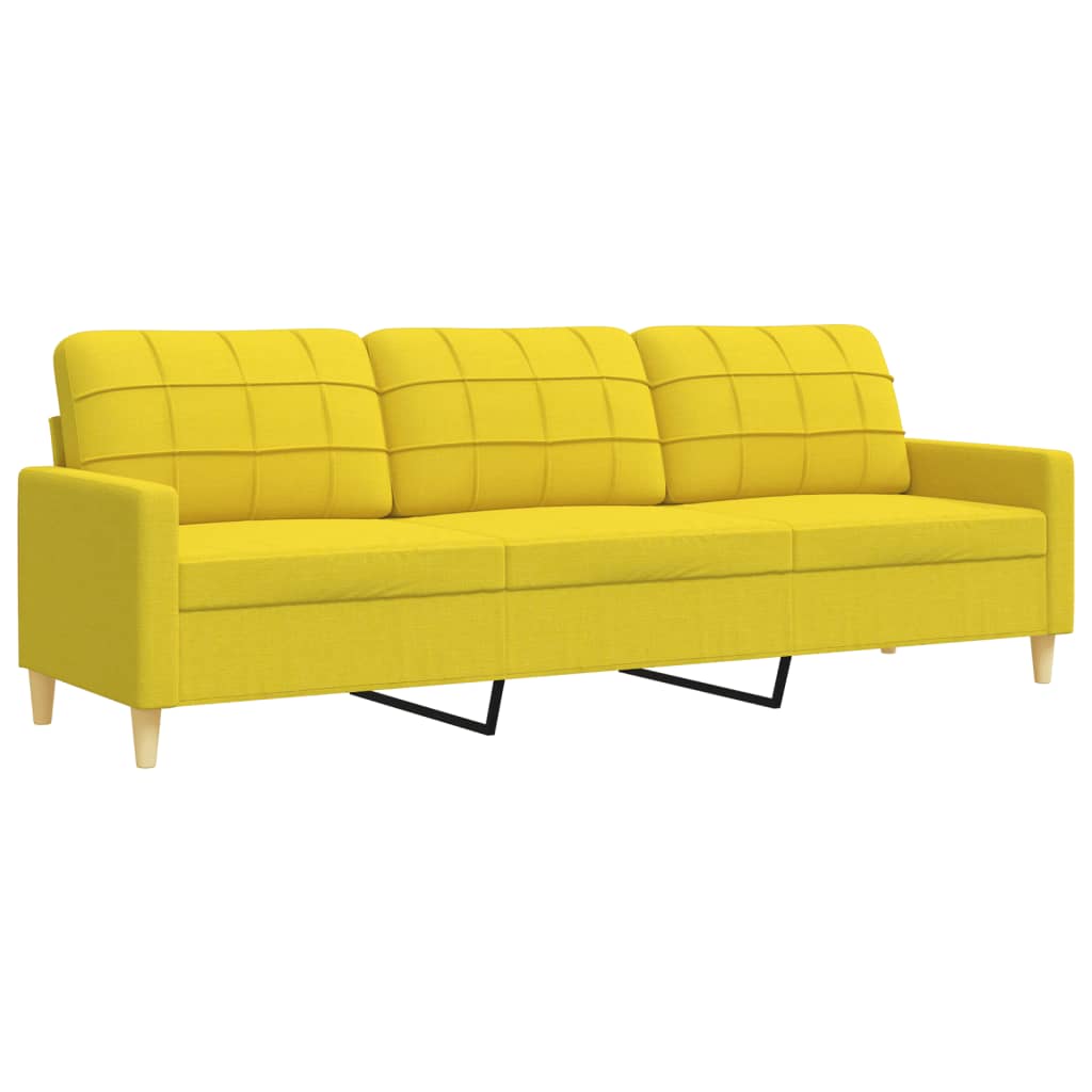 3-dijelni set sofa svjetložuti od tkanine