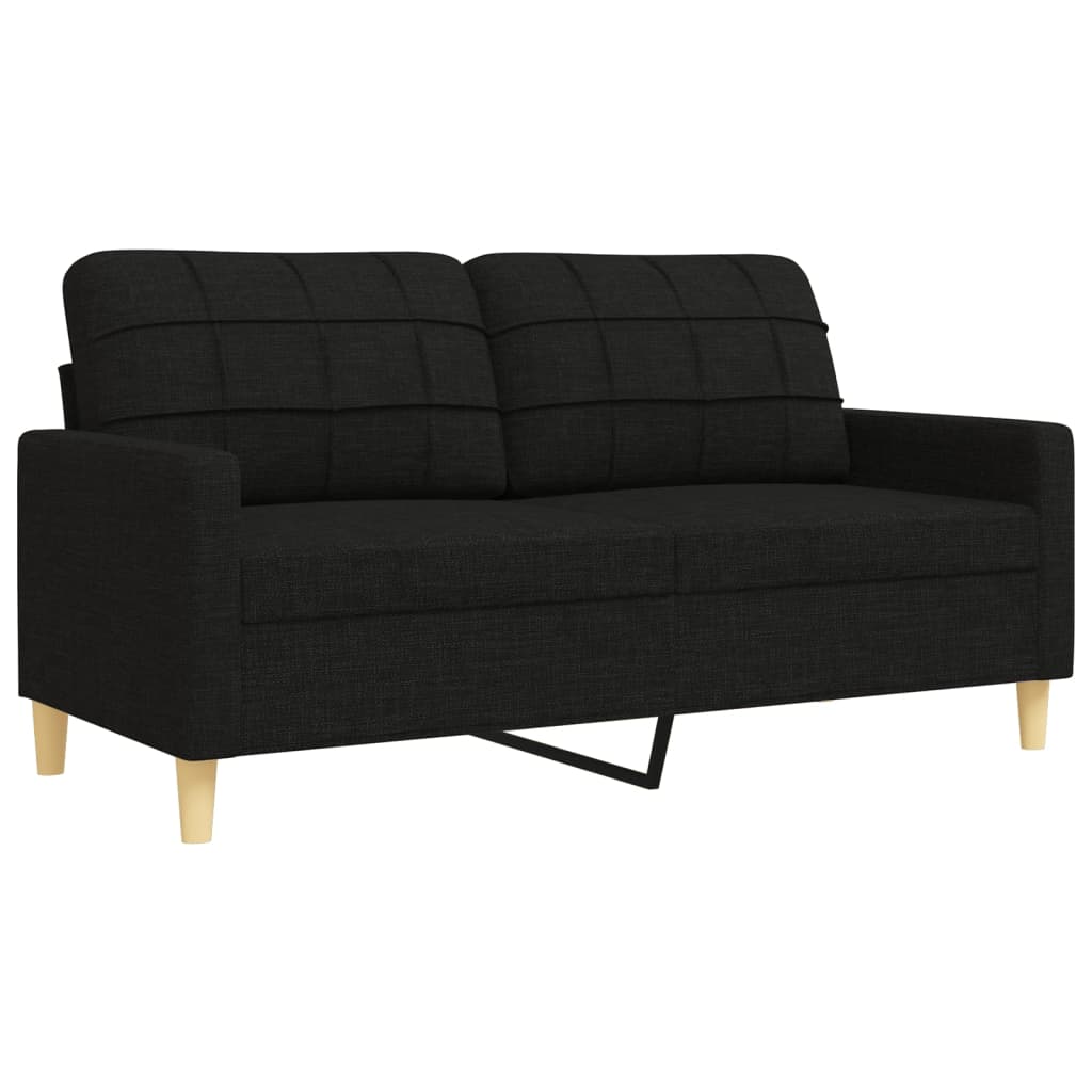 4-dijelni set sofa s tabureom crni od tkanine