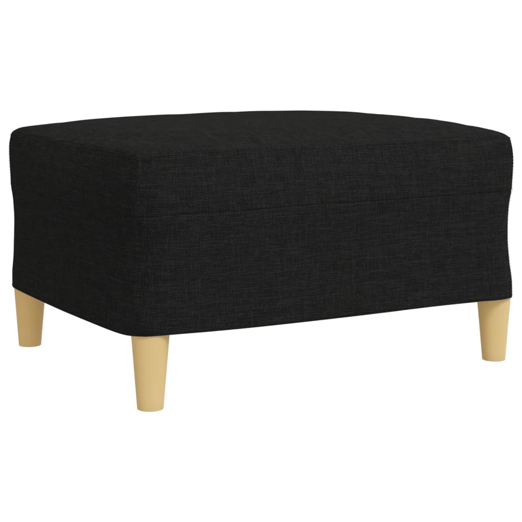 4-dijelni set sofa s tabureom crni od tkanine
