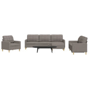 4-dijelni set sofa s tabureom smeđesivi od tkanine