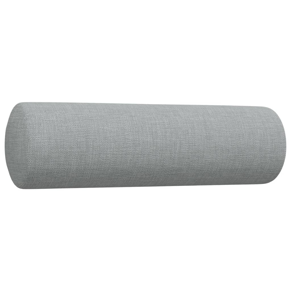 3-dijelni set sofa s jastucima svjetlosivi od tkanine