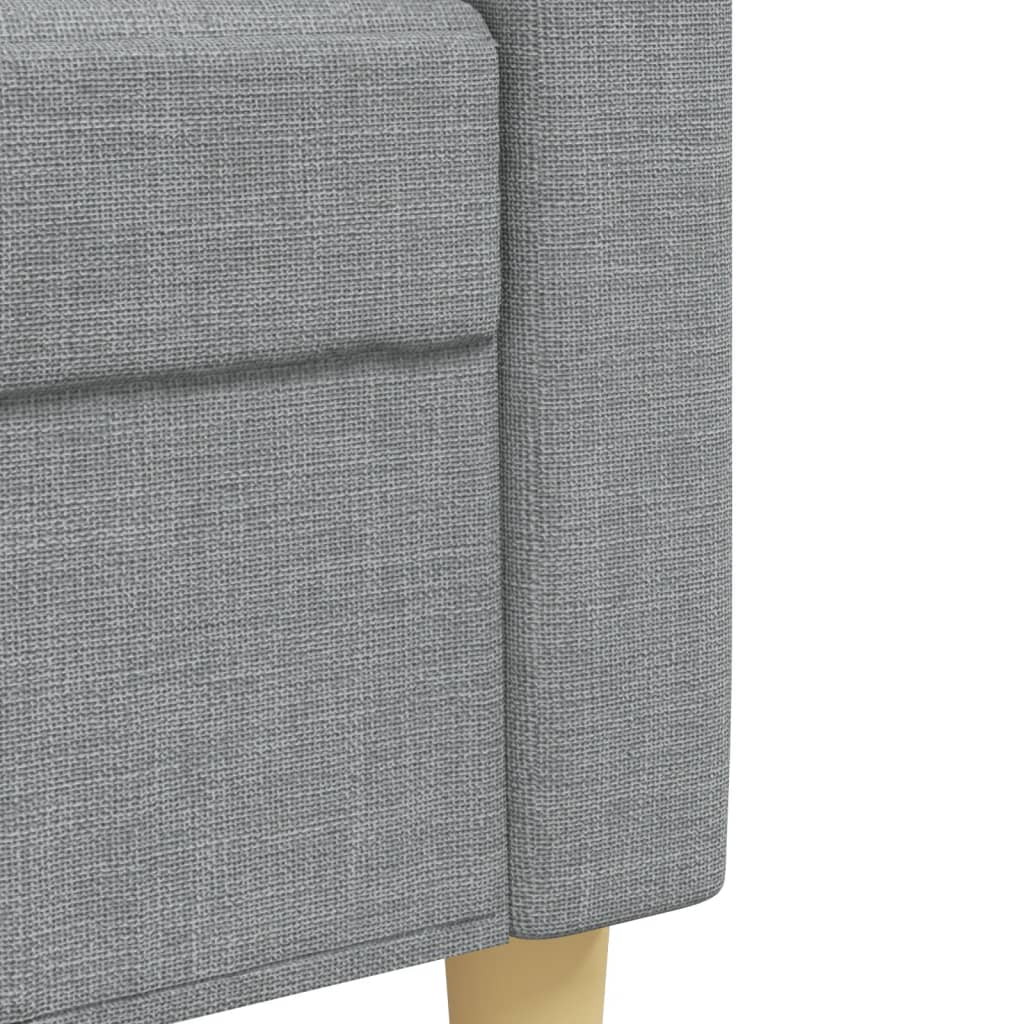 3-dijelni set sofa s jastucima svjetlosivi od tkanine