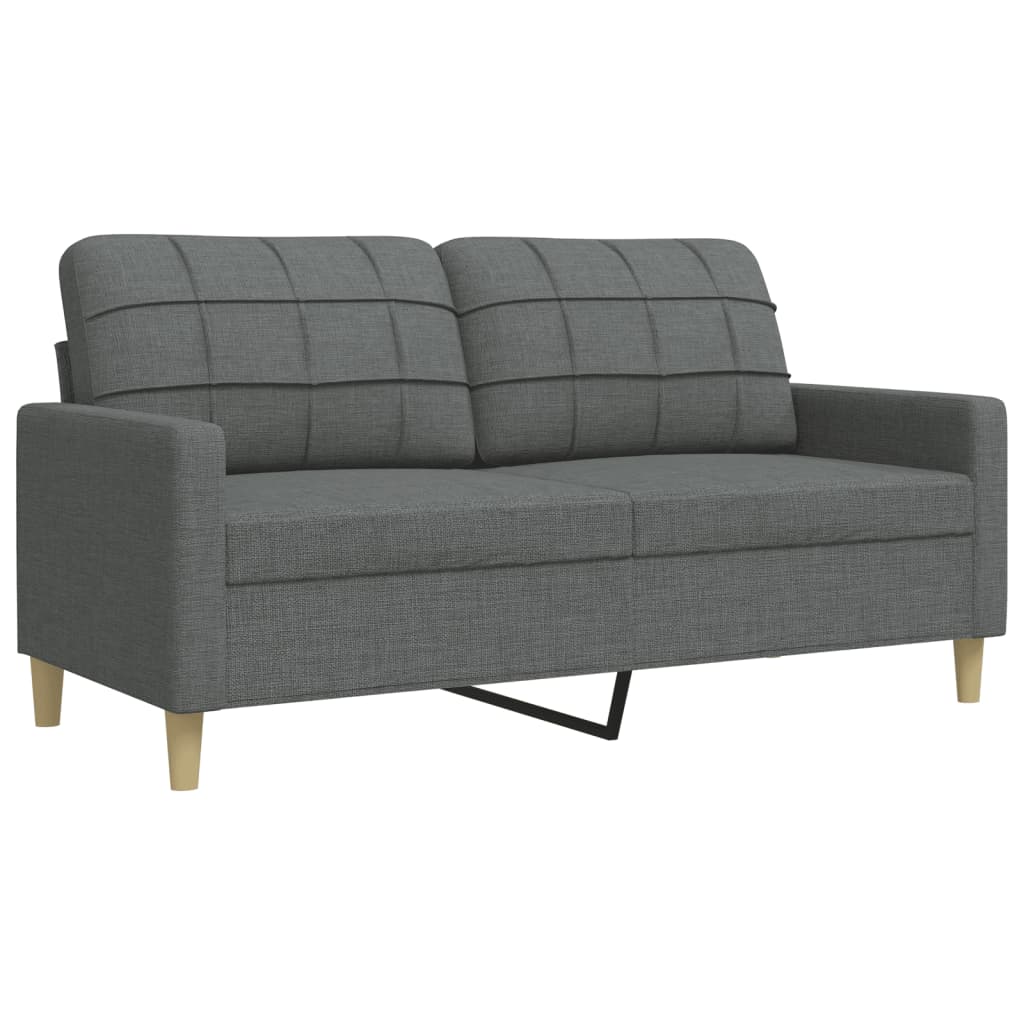 3-dijelni set sofa s ukrasnim jastucima tamnosivi od tkanine