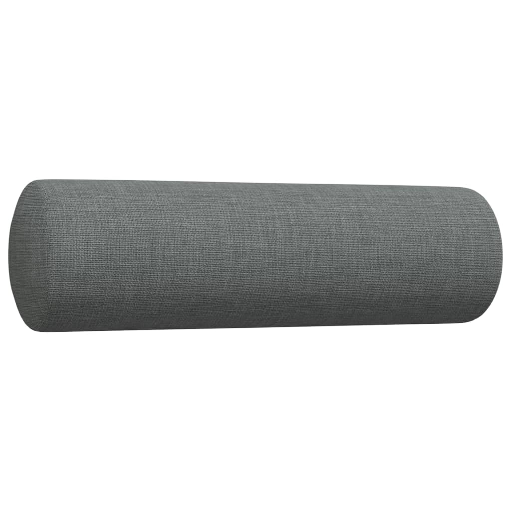 3-dijelni set sofa s ukrasnim jastucima tamnosivi od tkanine