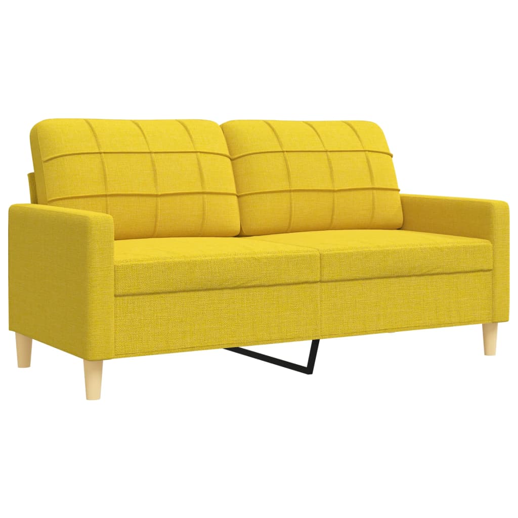 3-dijelni set sofa s ukrasnim jastucima svjetložuti od tkanine