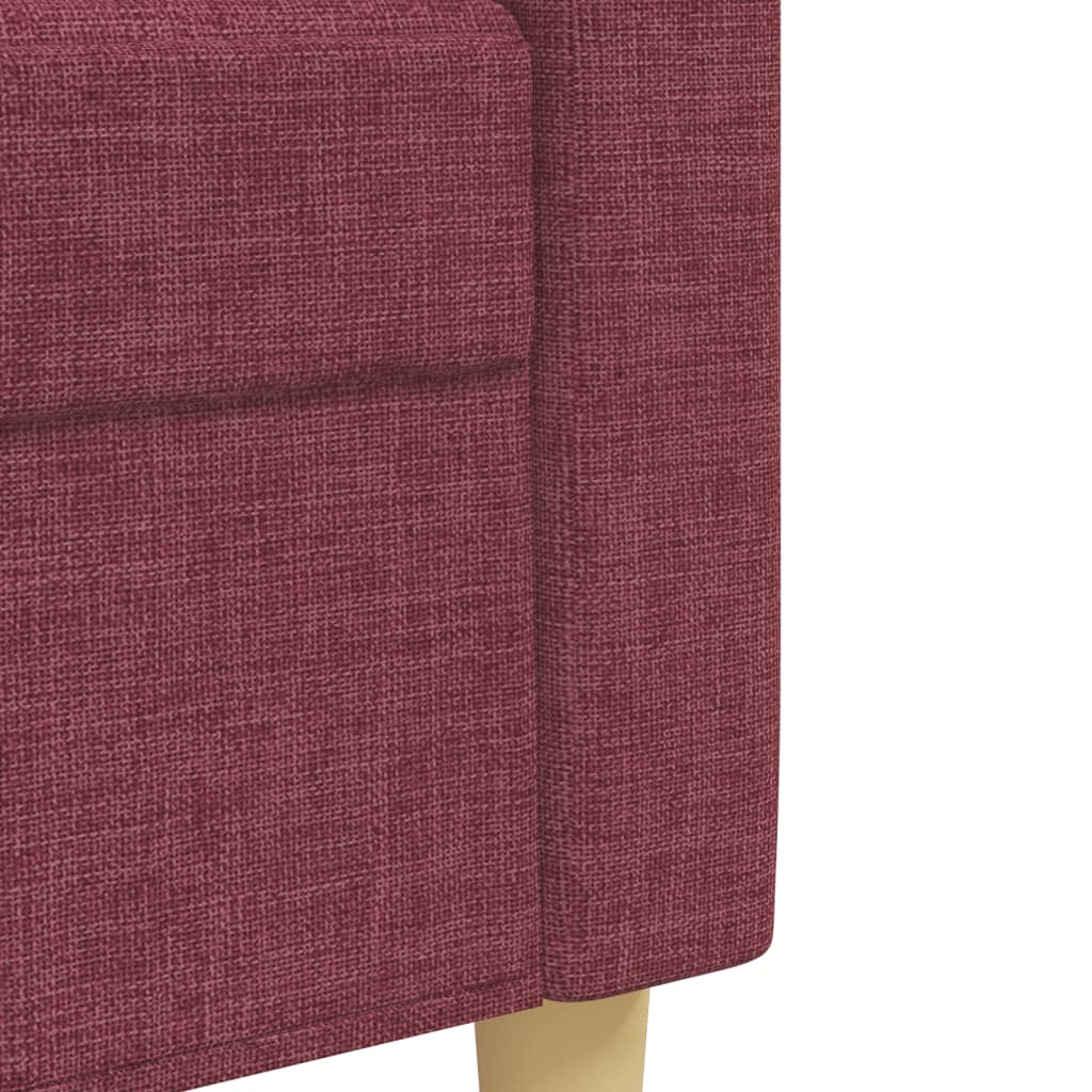3-dijelni set sofa s ukrasnim jastucima boja vina od tkanine