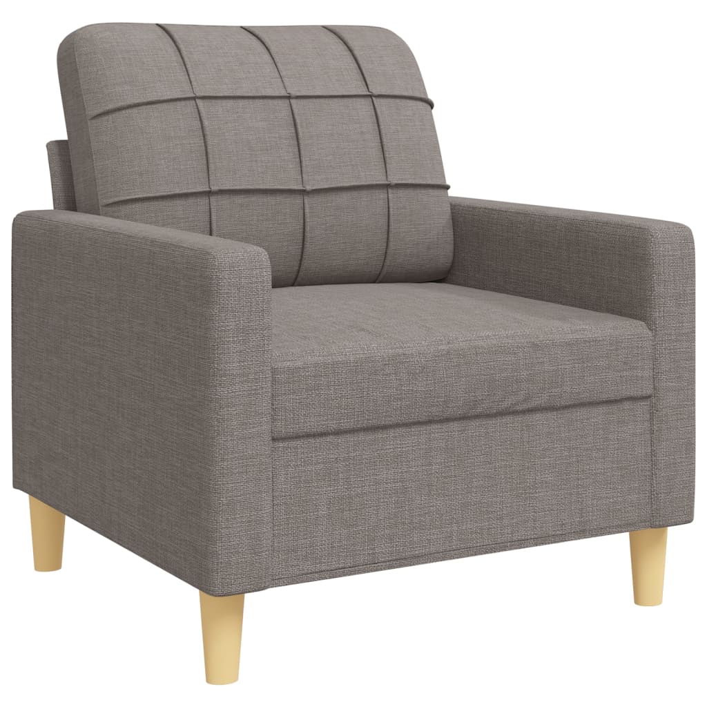 3-dijelni set sofa s ukrasnim jastucima smeđesivi od tkanine