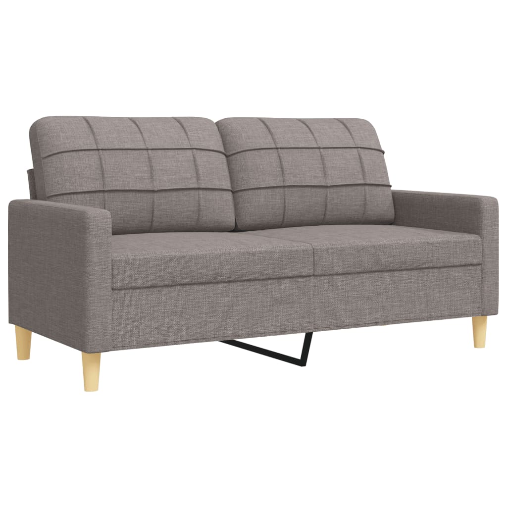 3-dijelni set sofa s ukrasnim jastucima smeđesivi od tkanine