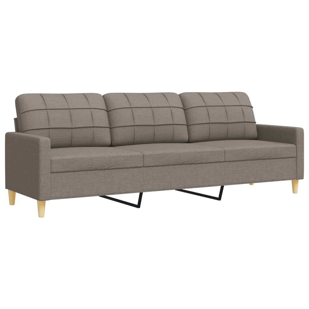 3-dijelni set sofa s ukrasnim jastucima smeđesivi od tkanine