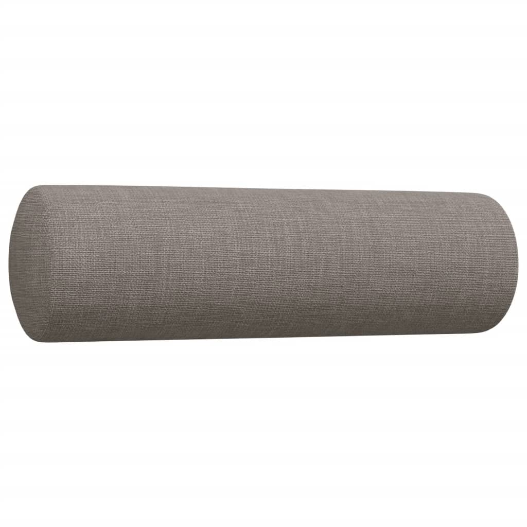 3-dijelni set sofa s ukrasnim jastucima smeđesivi od tkanine