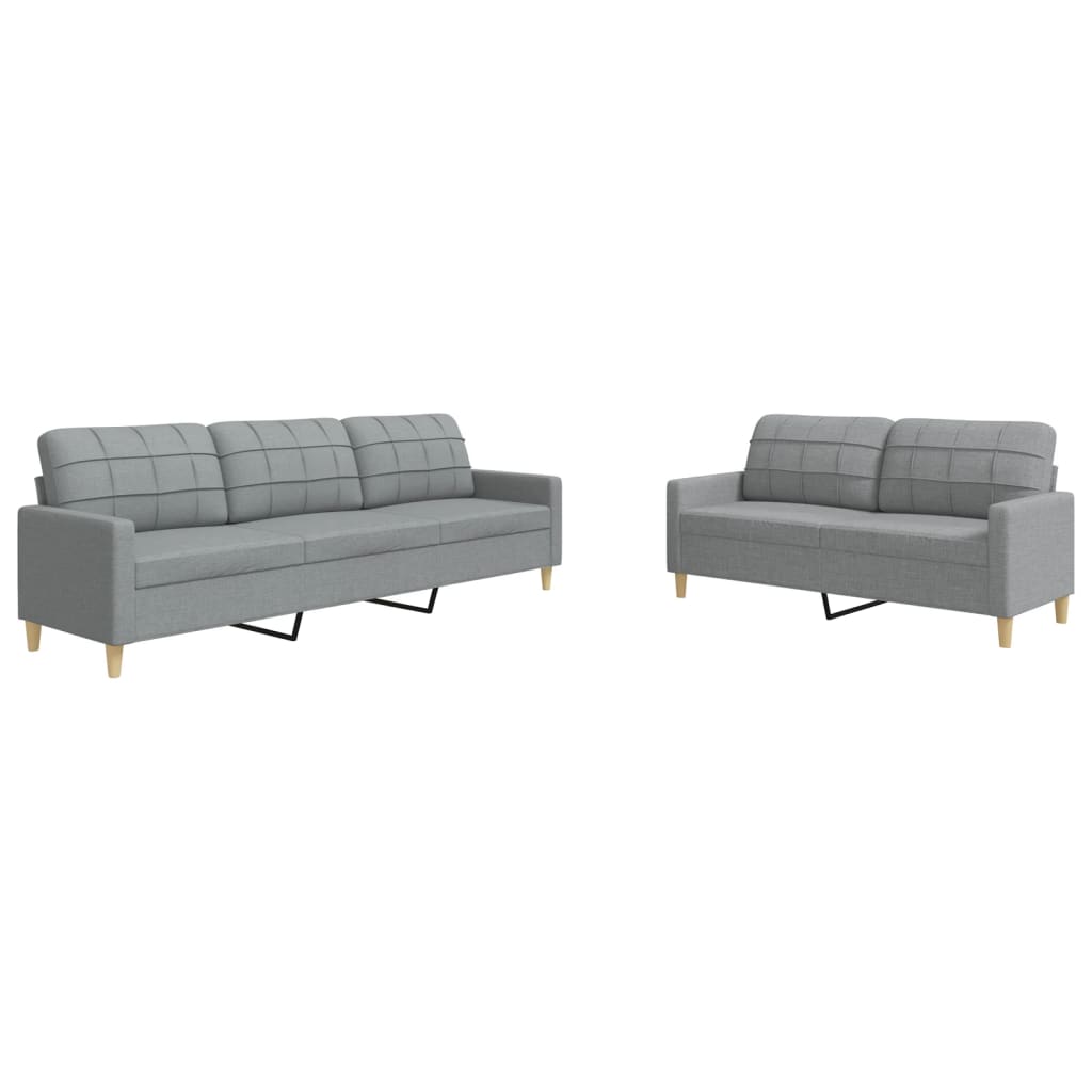 2-dijelni set sofa svjetlosivi od tkanine