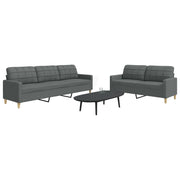 2-dijelni set sofa tamnosivi od tkanine