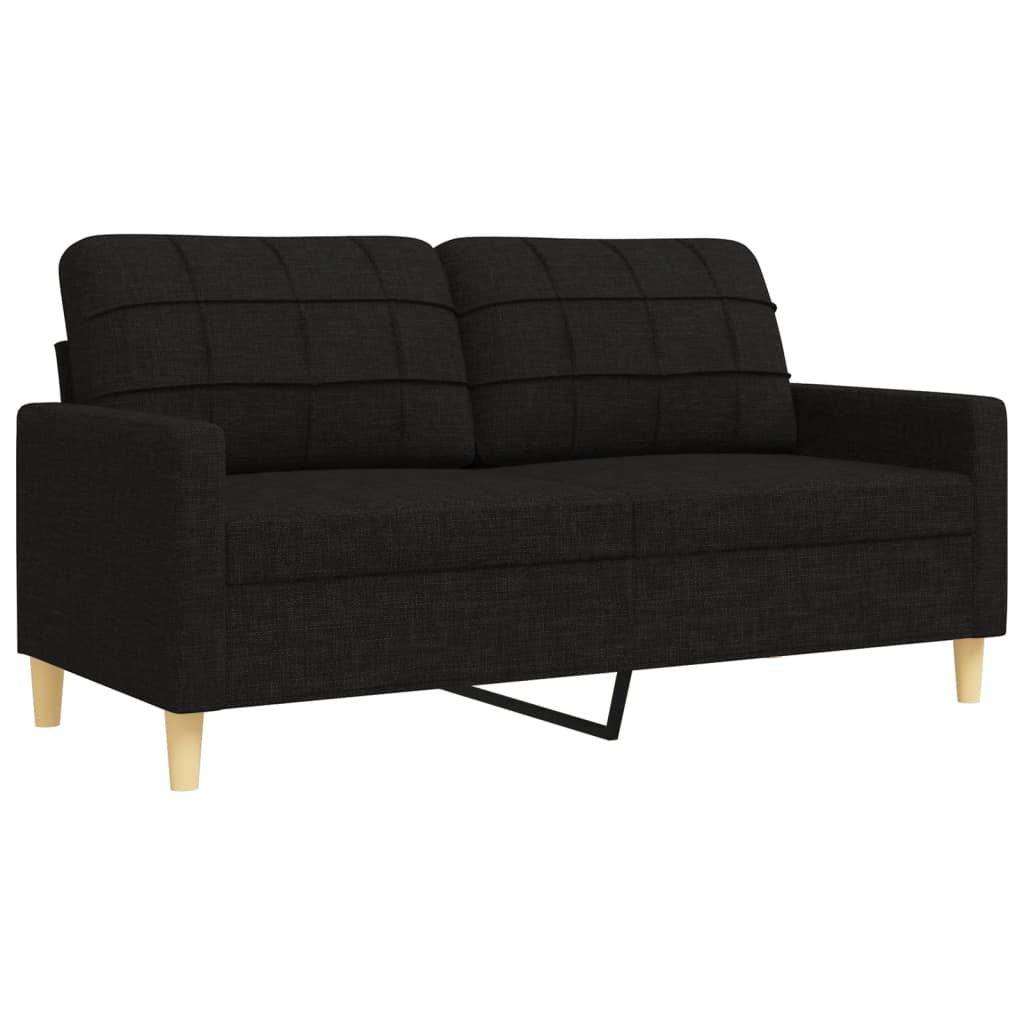 2-dijelni set sofa crni od tkanine