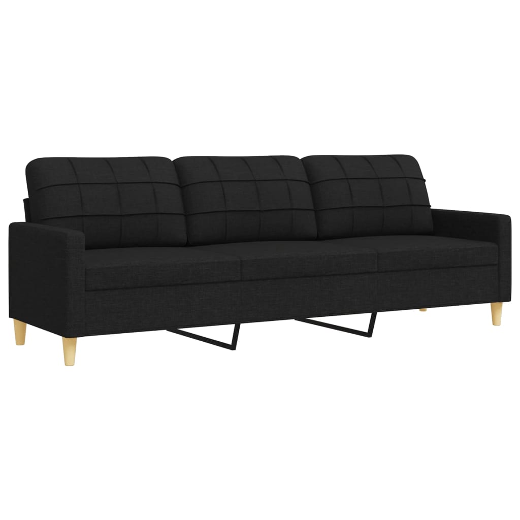 2-dijelni set sofa crni od tkanine