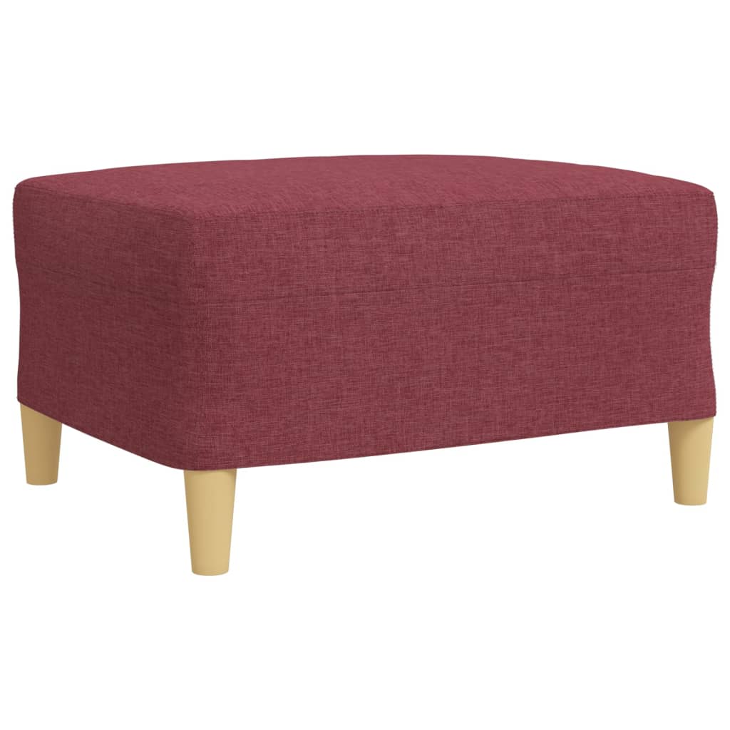 3-dijelni set sofa s tabureom crvena boja vina od tkanine