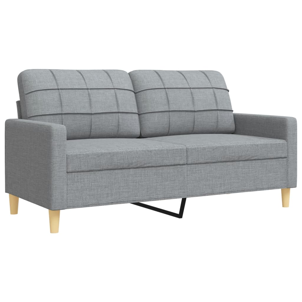 2-dijelni set sofa s jastucima svjetlosivi od tkanine