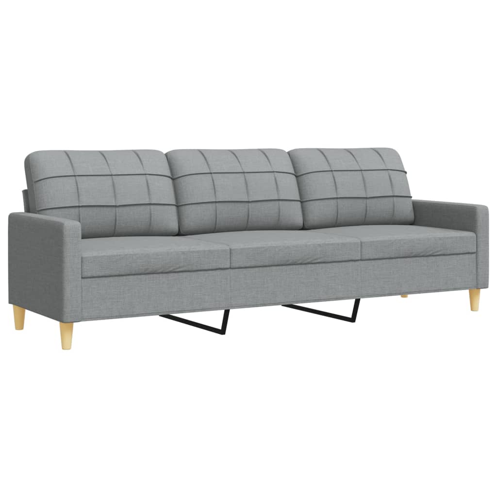 2-dijelni set sofa s jastucima svjetlosivi od tkanine