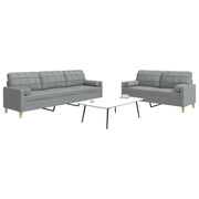 2-dijelni set sofa s jastucima svjetlosivi od tkanine