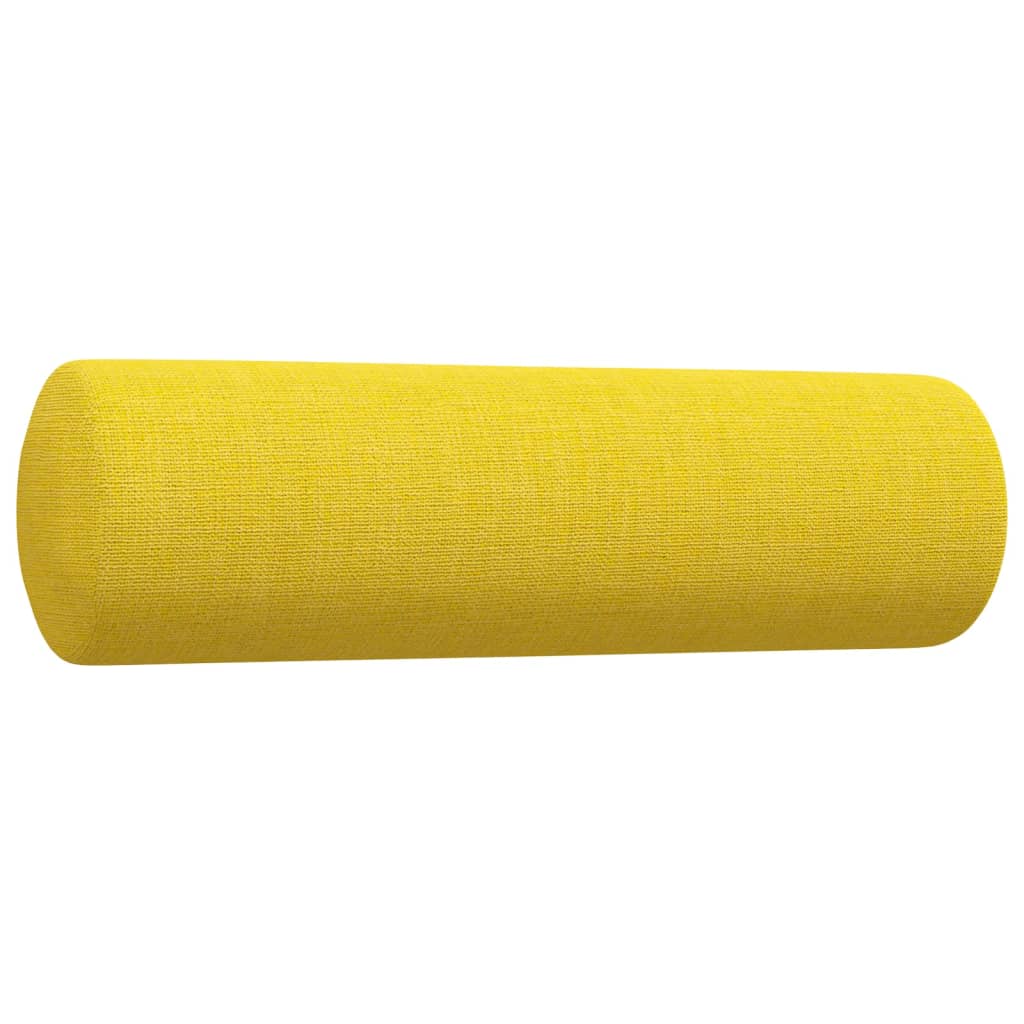 2-dijelni set sofa s ukrasnim jastucima svjetložuti od tkanine
