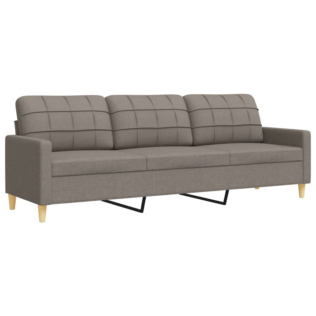 2-dijelni set sofa s ukrasnim jastucima smeđesivi od tkanine