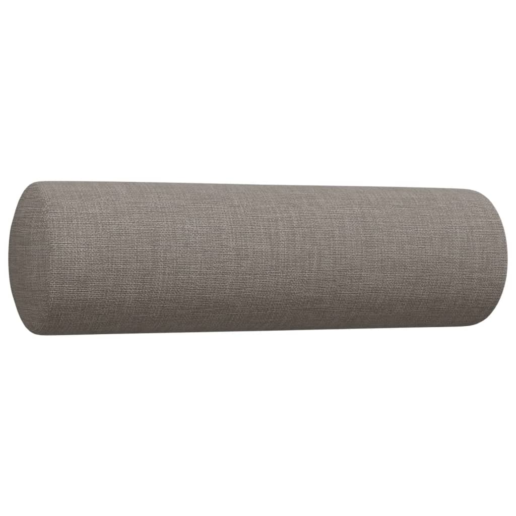 2-dijelni set sofa s ukrasnim jastucima smeđesivi od tkanine