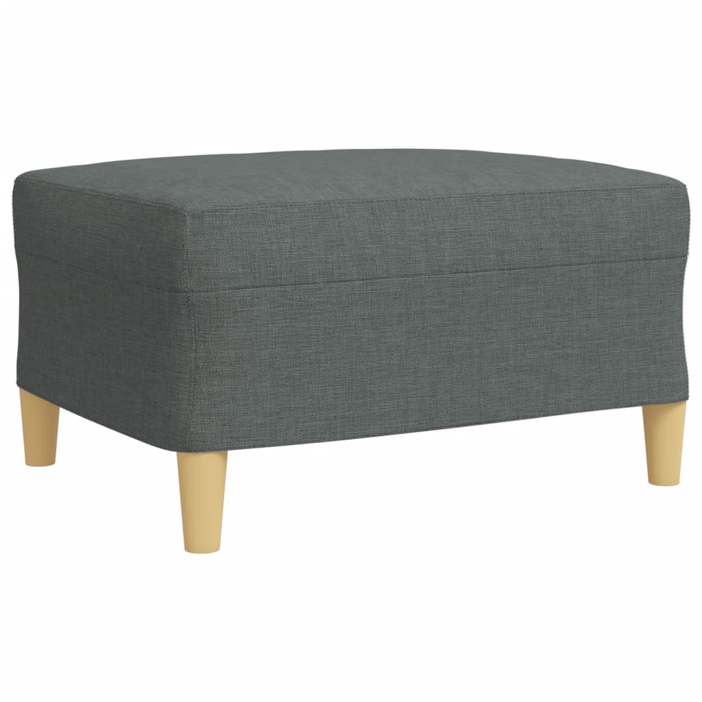 3-dijelni set sofa s tabureom i jastucima tamnosivi tkanina