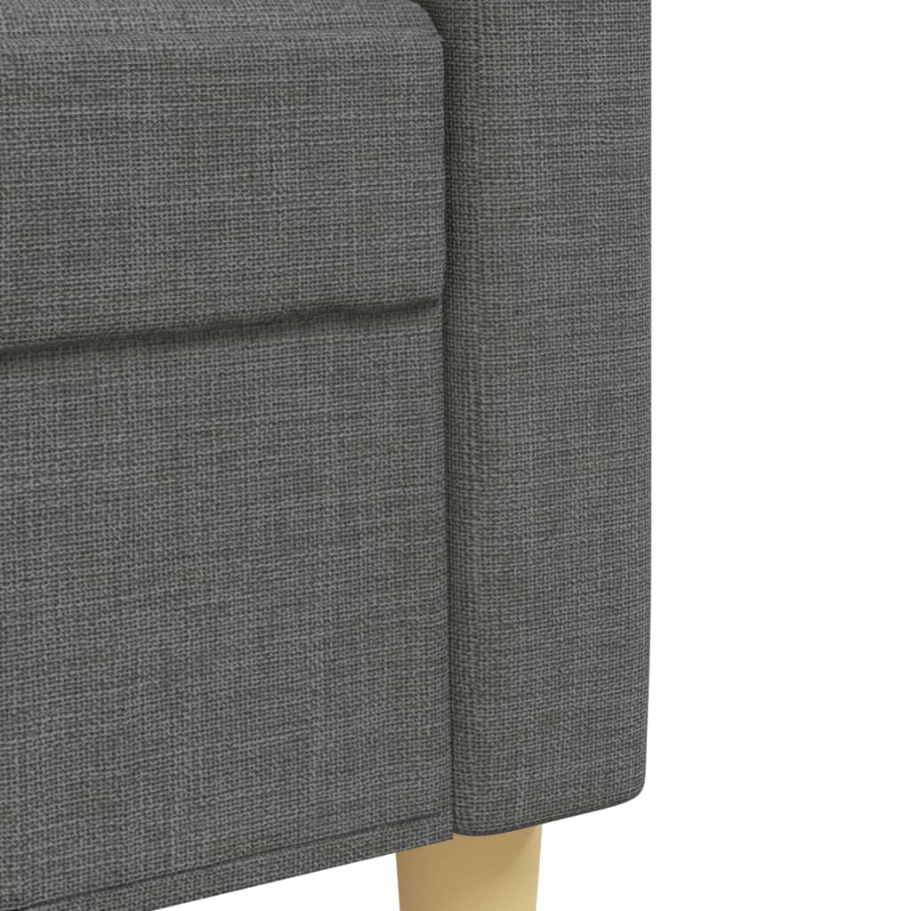 3-dijelni set sofa s tabureom i jastucima tamnosivi tkanina