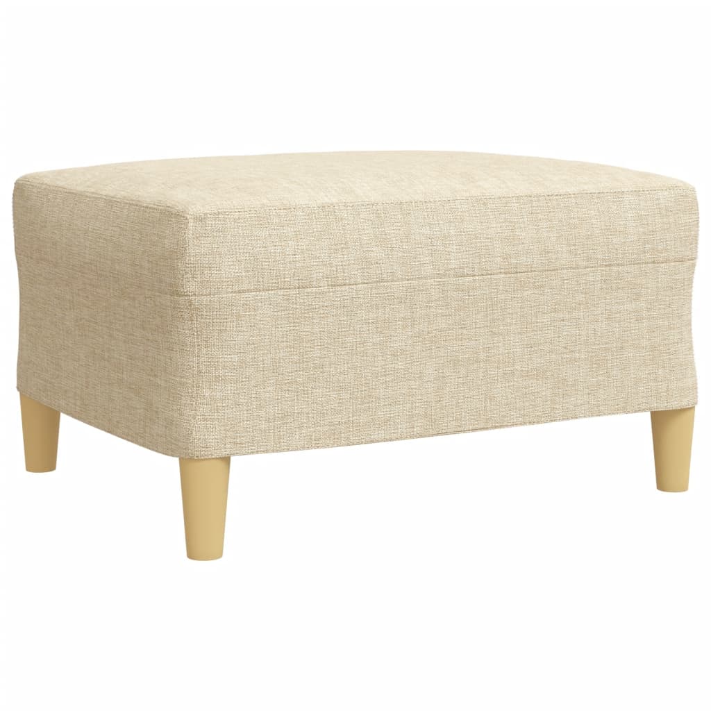 3-dijelni set sofa s tabureom i jastucima krem tkanina