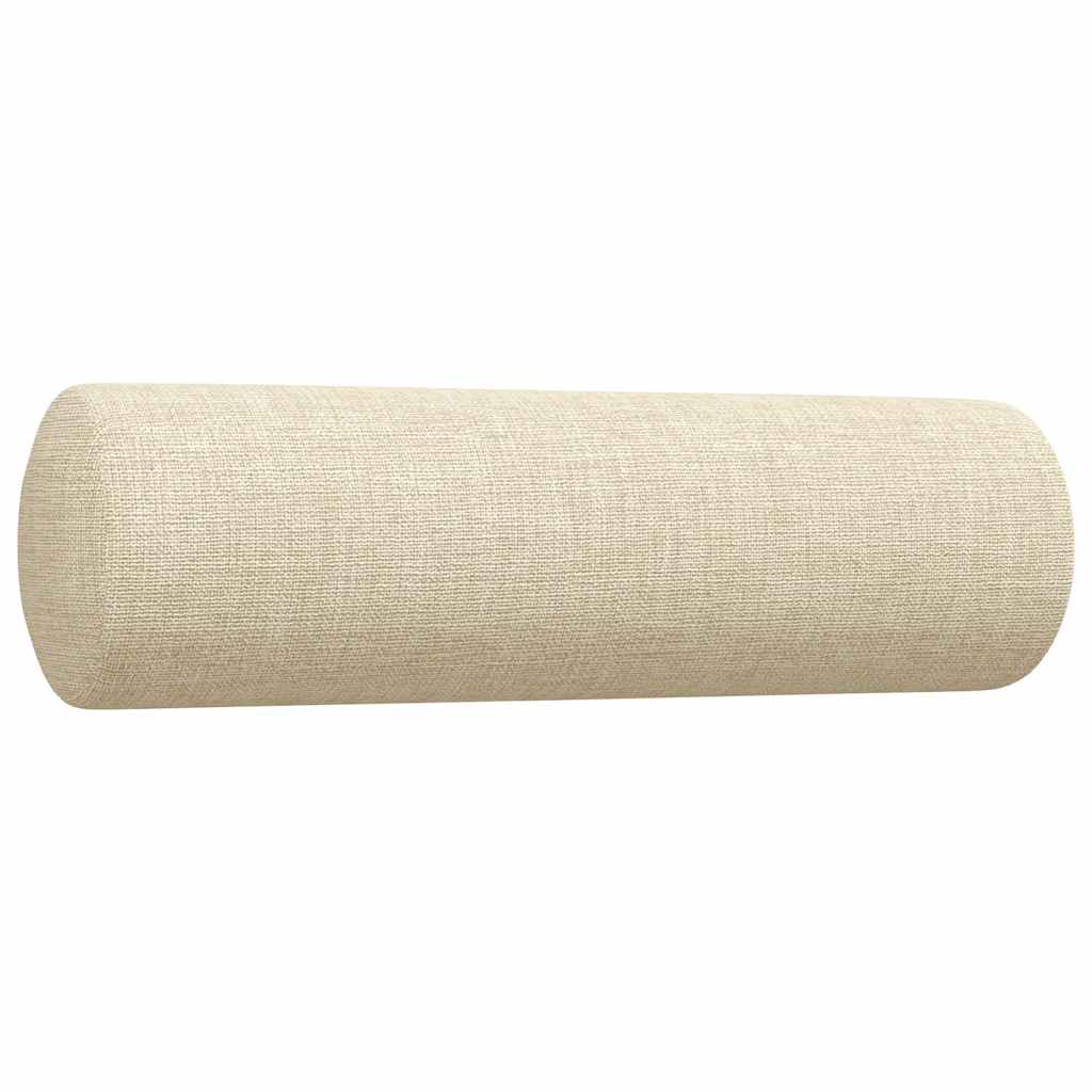 3-dijelni set sofa s tabureom i jastucima krem tkanina
