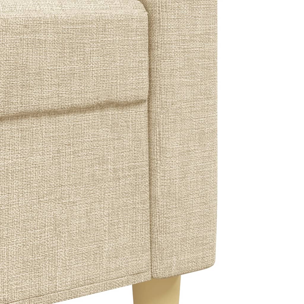 3-dijelni set sofa s tabureom i jastucima krem tkanina