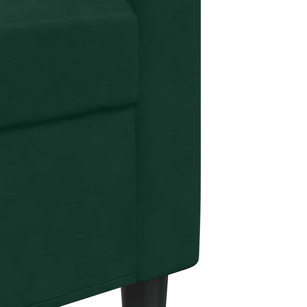 3-dijelni set sofa s jastucima tamnozeleni baršunasti