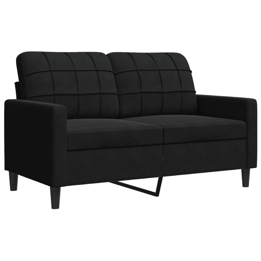 3-dijelni set sofa s jastucima crni baršunasti