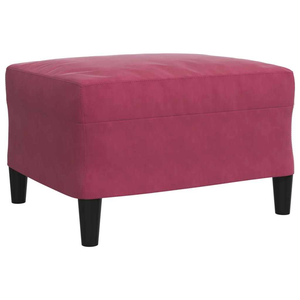 4-dijelni set sofa s jastucima crvena boja vina baršunasti