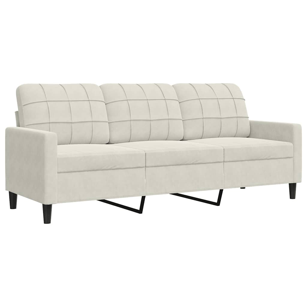4-dijelni set sofa s jastucima krem baršunasti