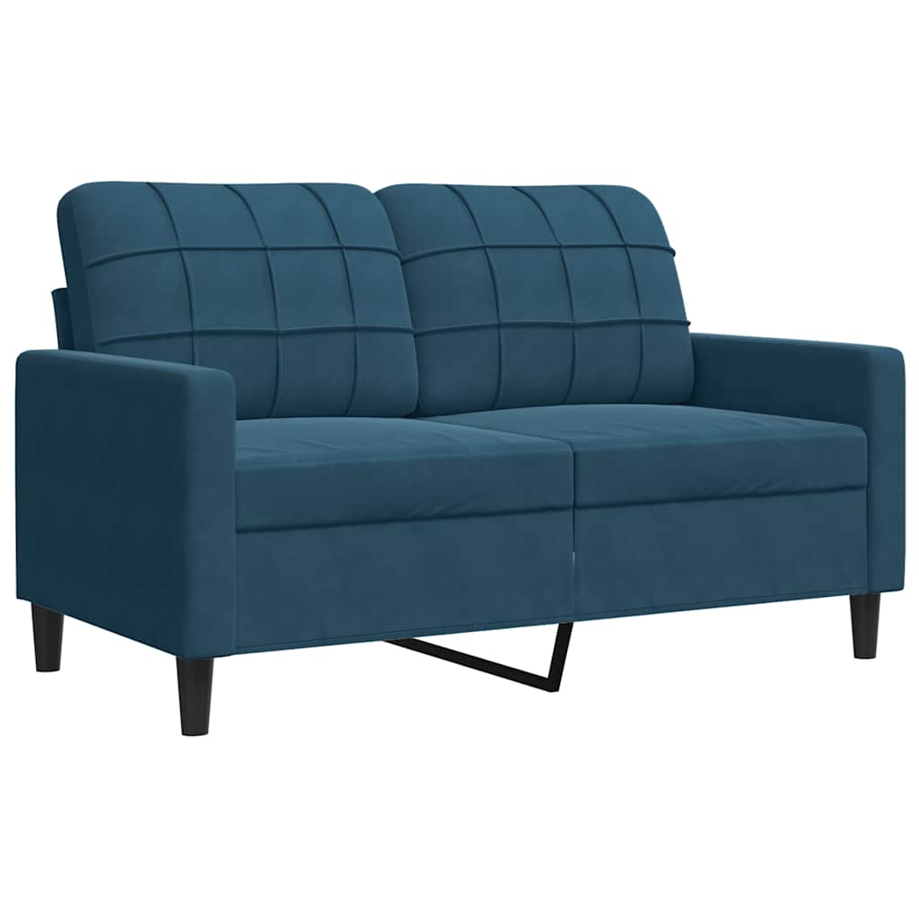 4-dijelni set sofa s jastucima plavi baršunasti