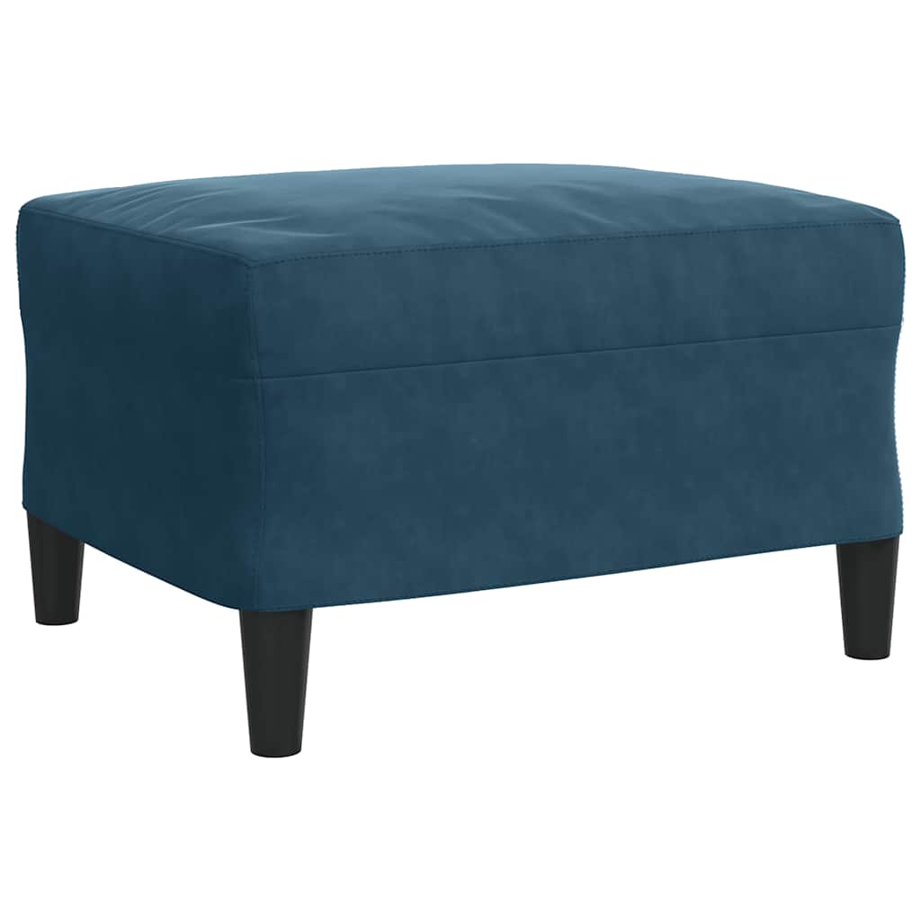 4-dijelni set sofa s jastucima plavi baršunasti