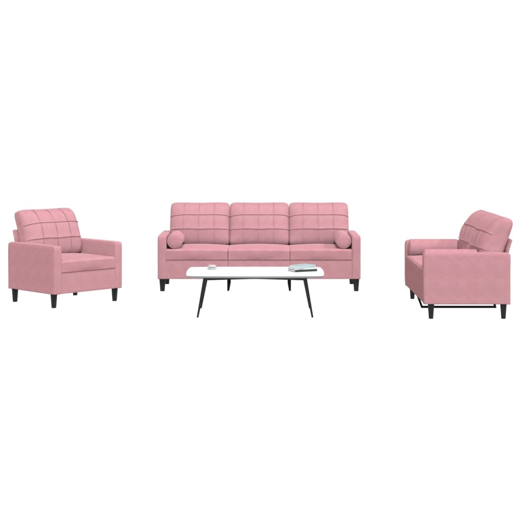4-dijelni set sofa s jastucima baršunasti
