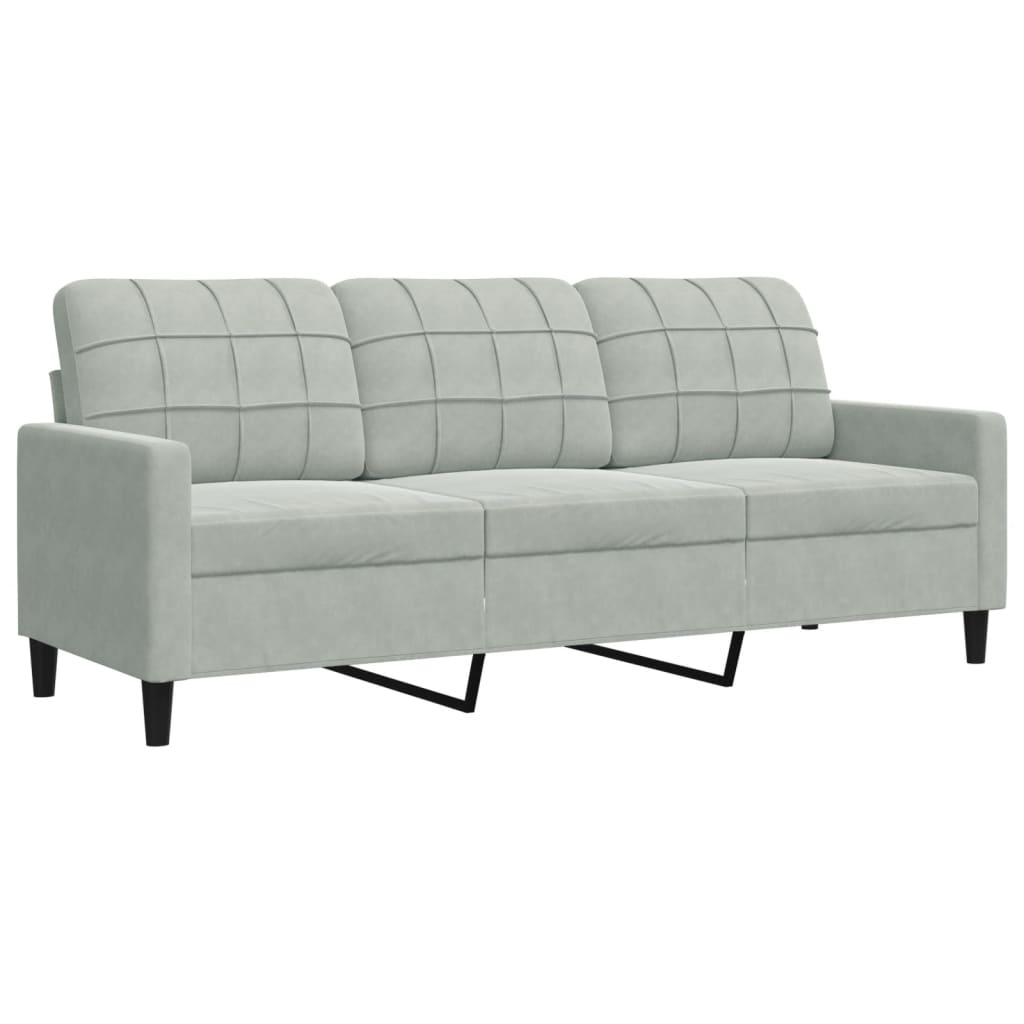 4-dijelni set sofa s jastucima svjetlosivi baršunasti