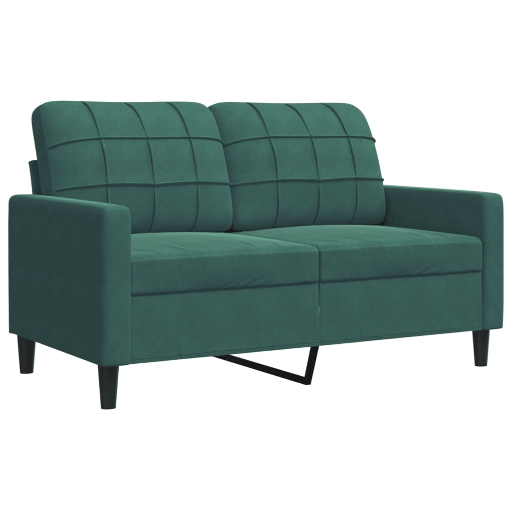 4-dijelni set sofa s jastucima tamnozeleni baršunasti