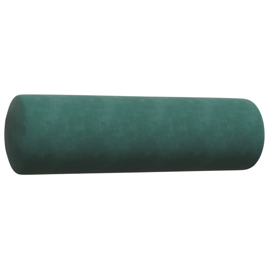 4-dijelni set sofa s jastucima tamnozeleni baršunasti