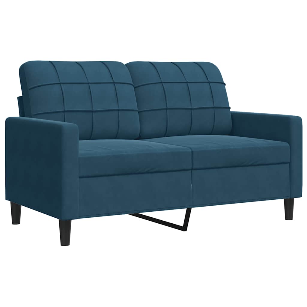 4-dijelni set sofa s jastucima plavi baršunasti