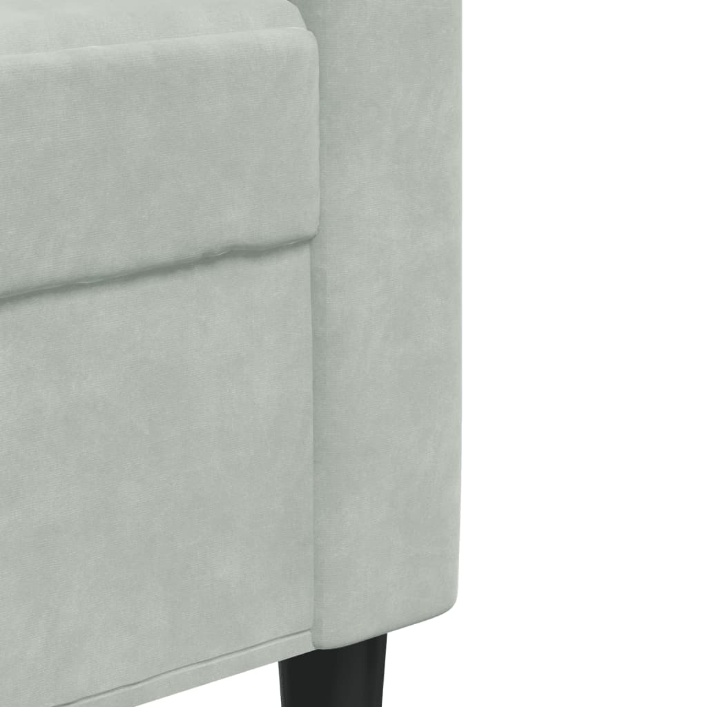 2-dijelni set sofa s jastucima svjetlosivi baršunasti