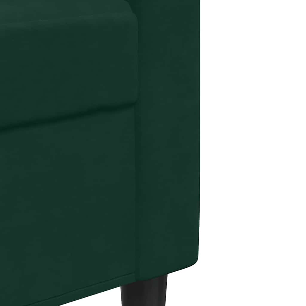 2-dijelni set sofa s jastucima tamnozeleni baršunasti