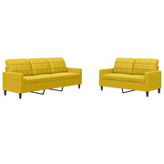 2-dijelni set sofa s jastucima žuti baršunasti